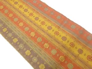 縞に華文模様織出し名古屋帯